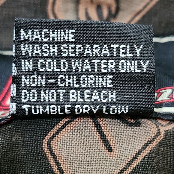 Johnny Blaze Y2K Mens Denim Jacket Brown Red Stitches Cotton Button-Up Logo 2XL - Picture 9 of 9